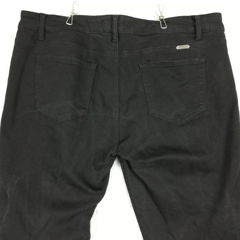 Kancan Womens Jeans Skinny‎ Crop Denim Black Wash Whiskering Raw Hem Plus 2XL - Picture 10 of 10